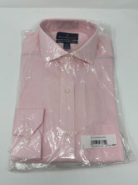 NEW Buttoned Down Brand Men's Pale Pink Tailored Fit Dress Shirt - Size 15 33